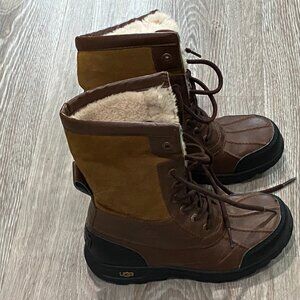 UGG Kids Unisex Butte ll Genuine Suede Shearling Waterproof Boots Lace Up 2The U